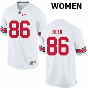 Women's Ohio State Buckeyes #86 Gage Bican White Nike NCAA College Football Jersey July VQP7144CH